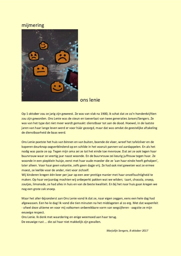 thumbnail of Mijmering 107 Ons Lenie 08-10-2017