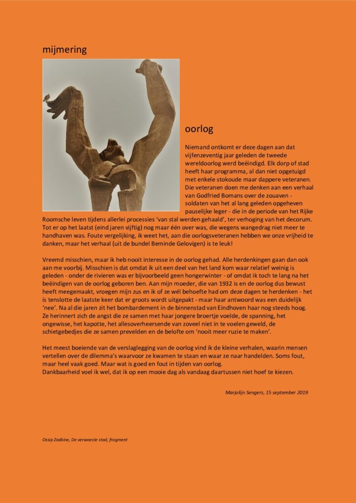 thumbnail of Mijmering 155 Oorlog 15-09-2019