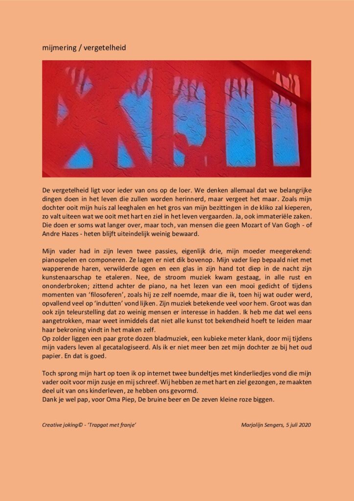 thumbnail of Mijmering 177 Vergetelheid 05-07-2020