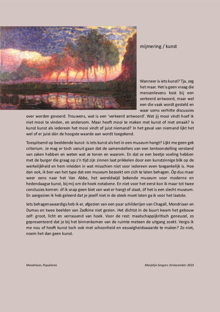 thumbnail of Mijmering 267 Kunst 10-12-2023
