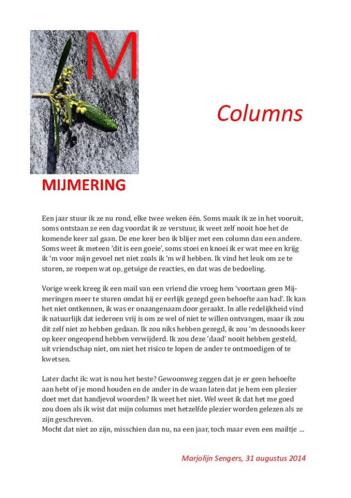 thumbnail of Mijmering 27 Columns 31-08-2014