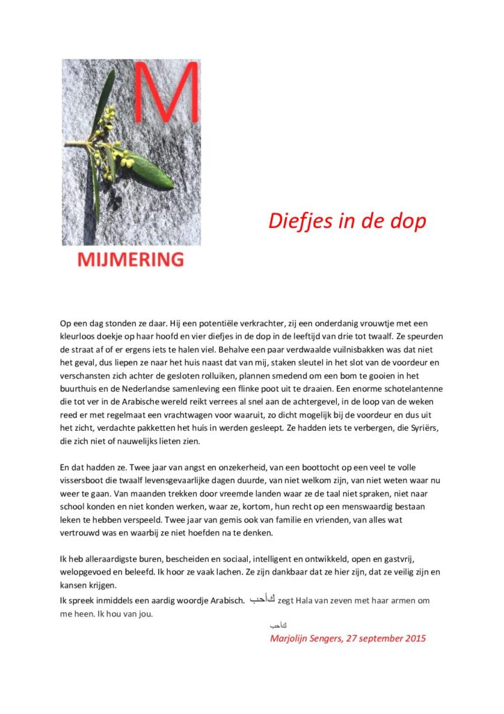 thumbnail of Mijmering 54 Diefjes in de dop 27-09-2015
