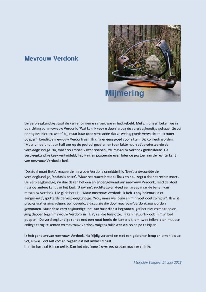 thumbnail of Mijmering 73 Mevrouw Verdonk 24-06-2016
