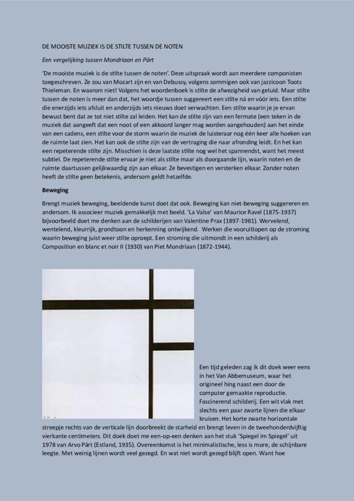 thumbnail of De mooiste muziek is de stilte tussen de noten