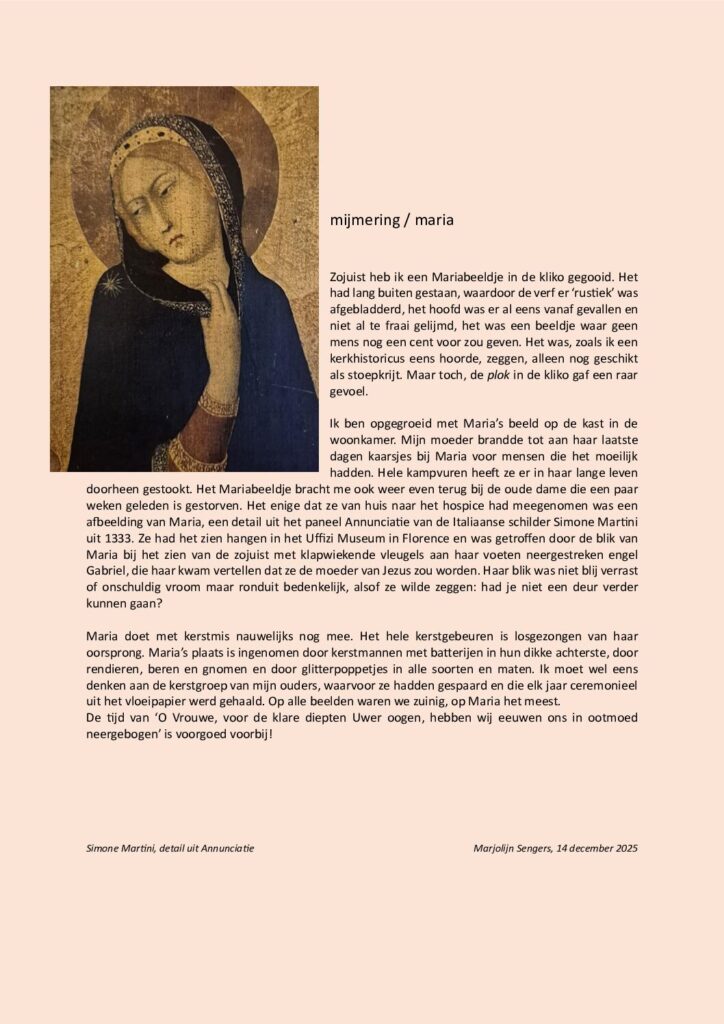 thumbnail of Mijmering 319 Maria 14-12-2025