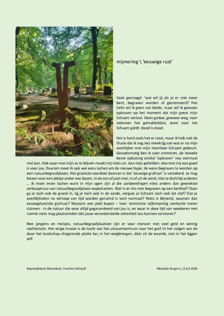 thumbnail of Mijmering 334 Eeuwige rust 12 juli 2026